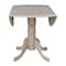 International Concepts Round 42 in Round Dual Drop Leaf Pedestal Table, Washed Gray Taupe, 42 W, 42 L, 29.5 in H, Wood T09-42DP - alternate 2